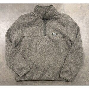 LL Bean Sweater Fleece Pullover XL Reg Slightly Fitted 1/4 Snap Heather Green